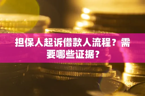 北京担保人起诉借款人流程?需要哪些证据? 北京担保人起诉借款人流程?需要哪些证据?